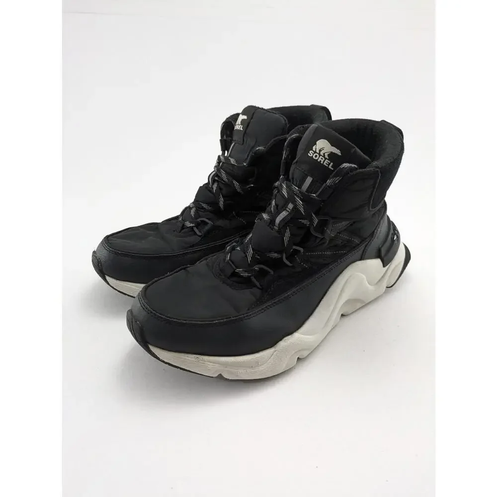 Womens Sorel Black Ankle Faux Fur Lined Lace Up Snow Boots NL4593-010 Size 11‎